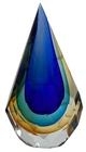 VTG Murano Sommerso Alessandro Mandruzzato Faceted Teardrop Glass Paperweight