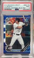 2019 Bowman Chrome Draft True Blue Refractor J.J. Bleday 1ST RC /150 PSA 9 Mint