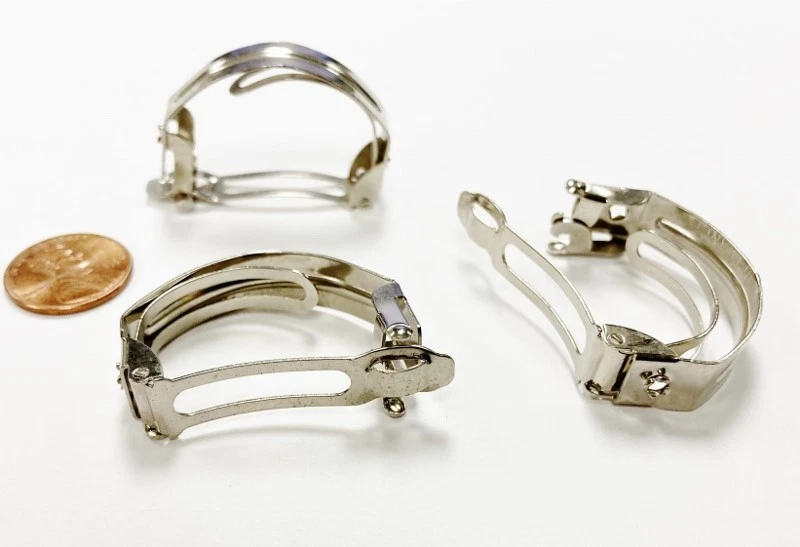 6 VINTAGE STAMPED "MADE IN FRANCE" SILVER PONYTAIL 40mm HAIR CLIP BARRETTES 1201 - Image 3 of 4