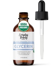100 Organic Glycerin, For Skin  Hair, Food Grade, 1 Fl Oz Glass Bottle Dropper