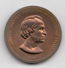 President  Andrew Johnson USA treasury coin or medal - (#1164)