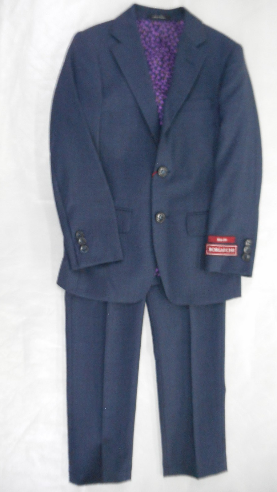 Boys Borgatchi Deep Blue 2PC. Wool Suit Slim & Classic Sizes