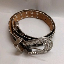 BlazinRoxx BLACK STUDDED RHINESTONE WESTERN BELT SILVER BUCKLE Childs SIZE26