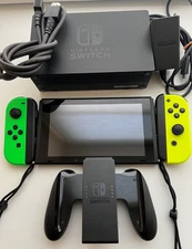 Nintendo Switch - Neon Green & Neon Yellow Joy-Cons - Mint - All OEM Components