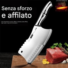 Coltello Mannaia da cucina interamente in acciaio Multifunzionale Da Chef