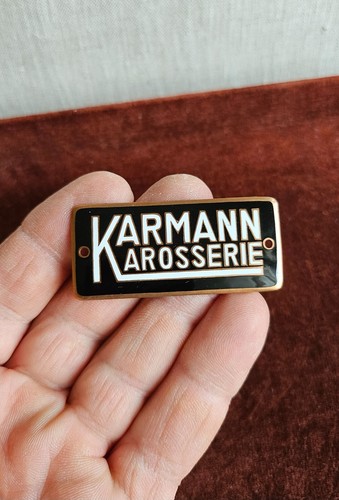 VINTAGE EMAILLE AUTO AUTO EMBLEM / BADGE # KAROSSERIE KARMANN GHIA KAROSSERIE - Bild 1 von 5