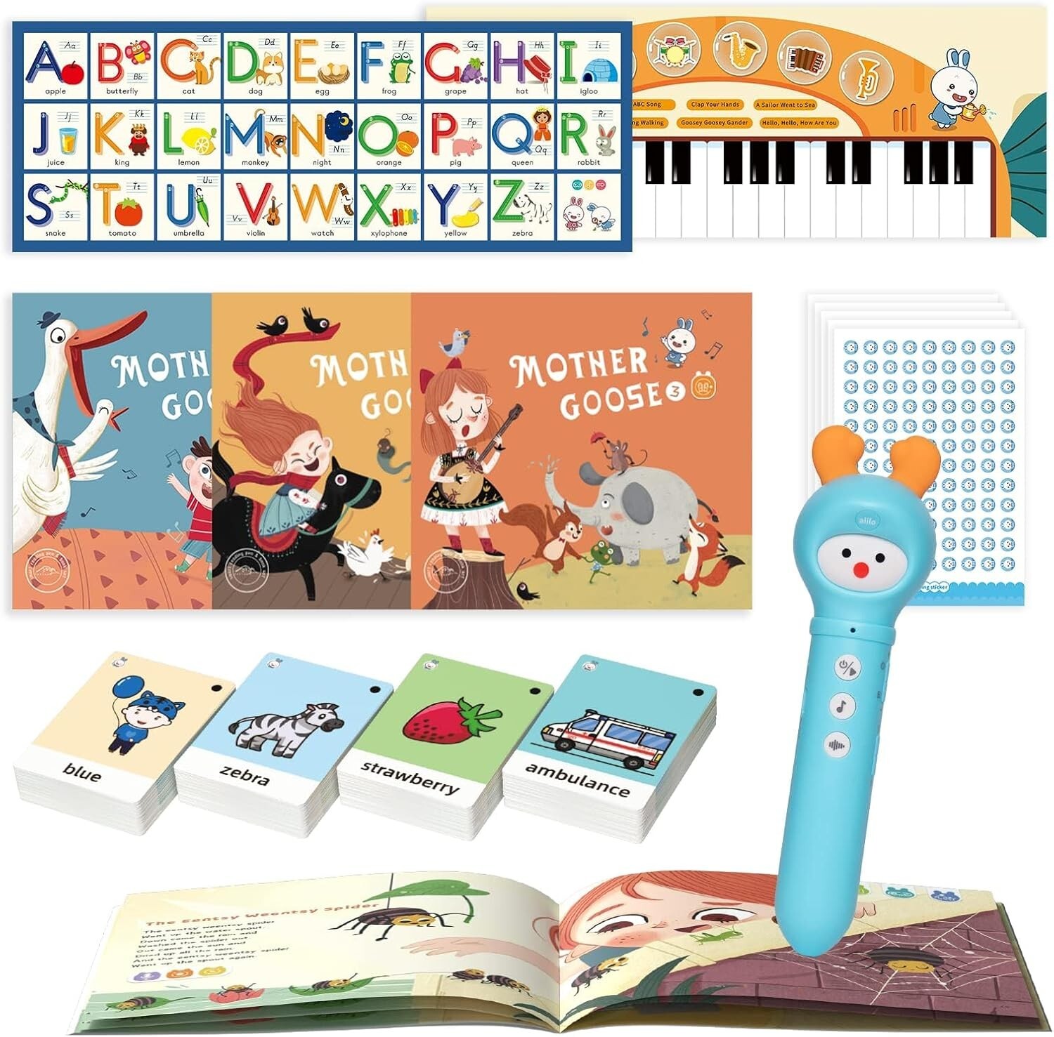 Alilo Learning Educational Toys for Toddlers 2-6 with Talking Pen Book Set