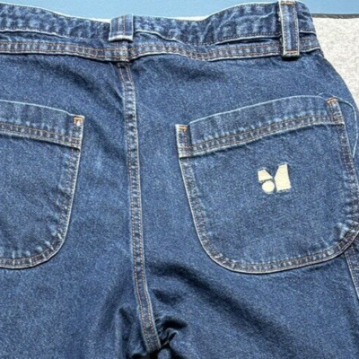 Monet Skateboards Baggy Jeans Y2K Mens 30 Blue Loose Drawstring