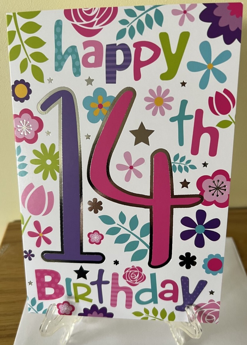 Cute Age 14 Happy Birthday Card Child Female Teenager Party Simon Elvin