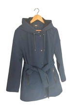 Dkny Navy Ladies Water Resistant Rain Jacket / Coat Size L Rrp $250