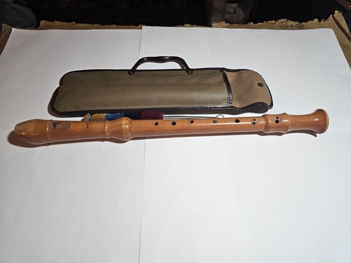 HOFF RECORDER WOOD GERMAN VINTAGE INSTRUMENT CASE BRUSH WIND WOODWIND - Picture 18 of 24