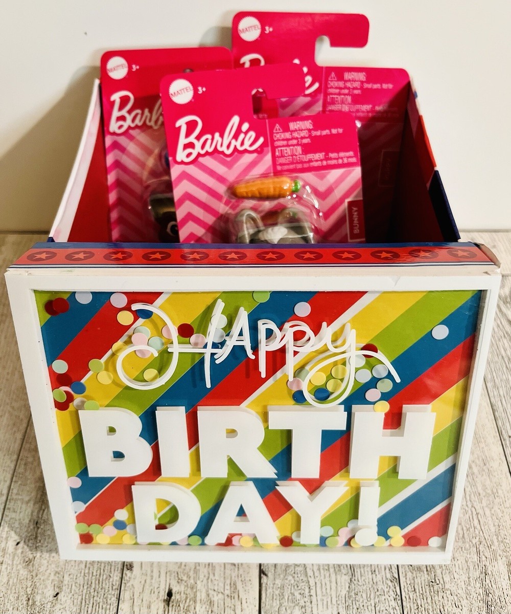 🎁BARBIE PETS with Tote/Basket Mini Puppy Kitten Bunny Packs Lot