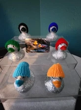 2" Winter Hats Glitter Rubber Ducks -Set of Six -Perfect for Duck, Duck, J33P!