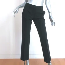 Dolce & Gabbana Trousers Black Stretch Wool Size 36 Straight Leg Pants