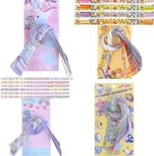 Sanrio Lucky Star Origami Paper Wishing Folding Ribbon Sheet 60 Strips 6 Colors