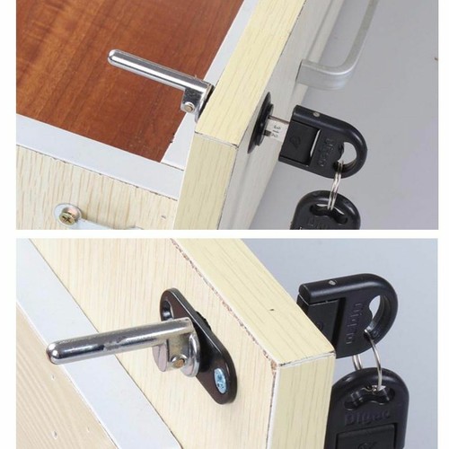Zinc Alloy Drawer Lock Door Desk File Cabinet Cupboard Pedestal Locker + 2 Keys - Picture 3 of 7