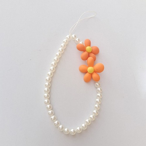 Pearl Bead Colorful Flower Phone Chain Pendant For IPhone For Samsung Huawei - 第 4/14 張圖片