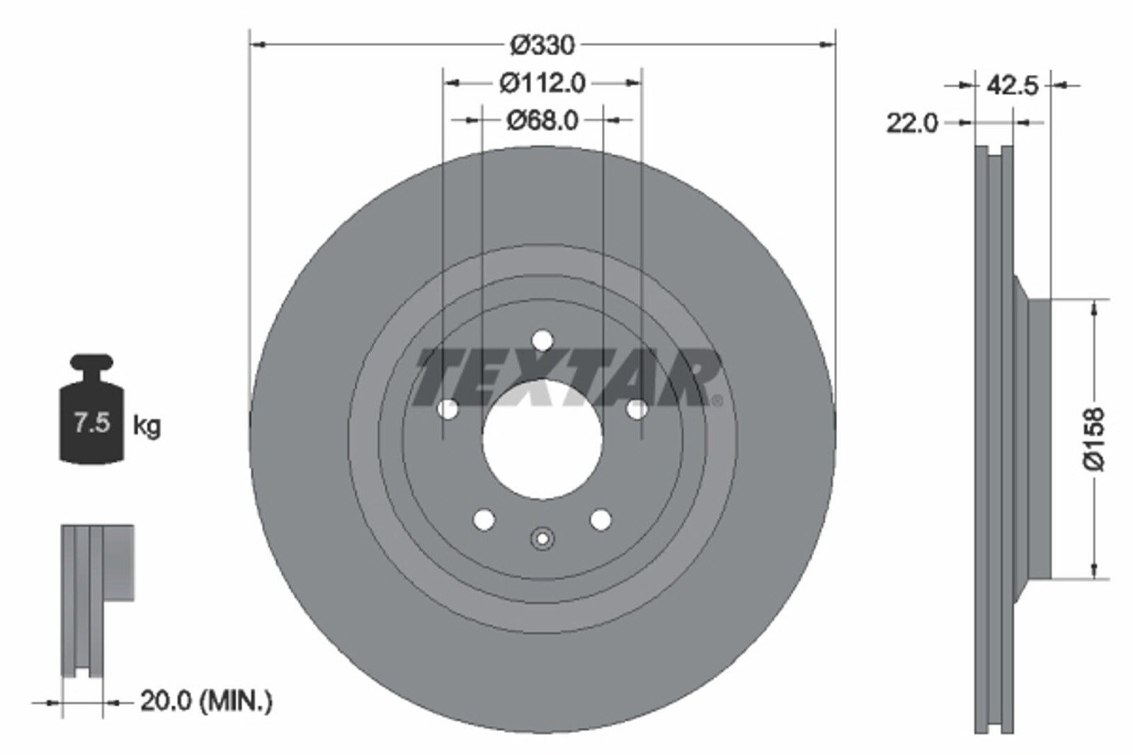 Disque de frein Fiat Ducato 06- en fonte haute résistance 2000kg
