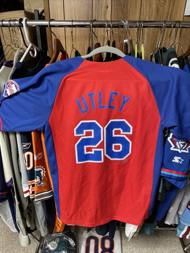 Chase Utley #26 PHILLIES Training Jersey Size 14/16 Red & Blue - Picture 10 of 14