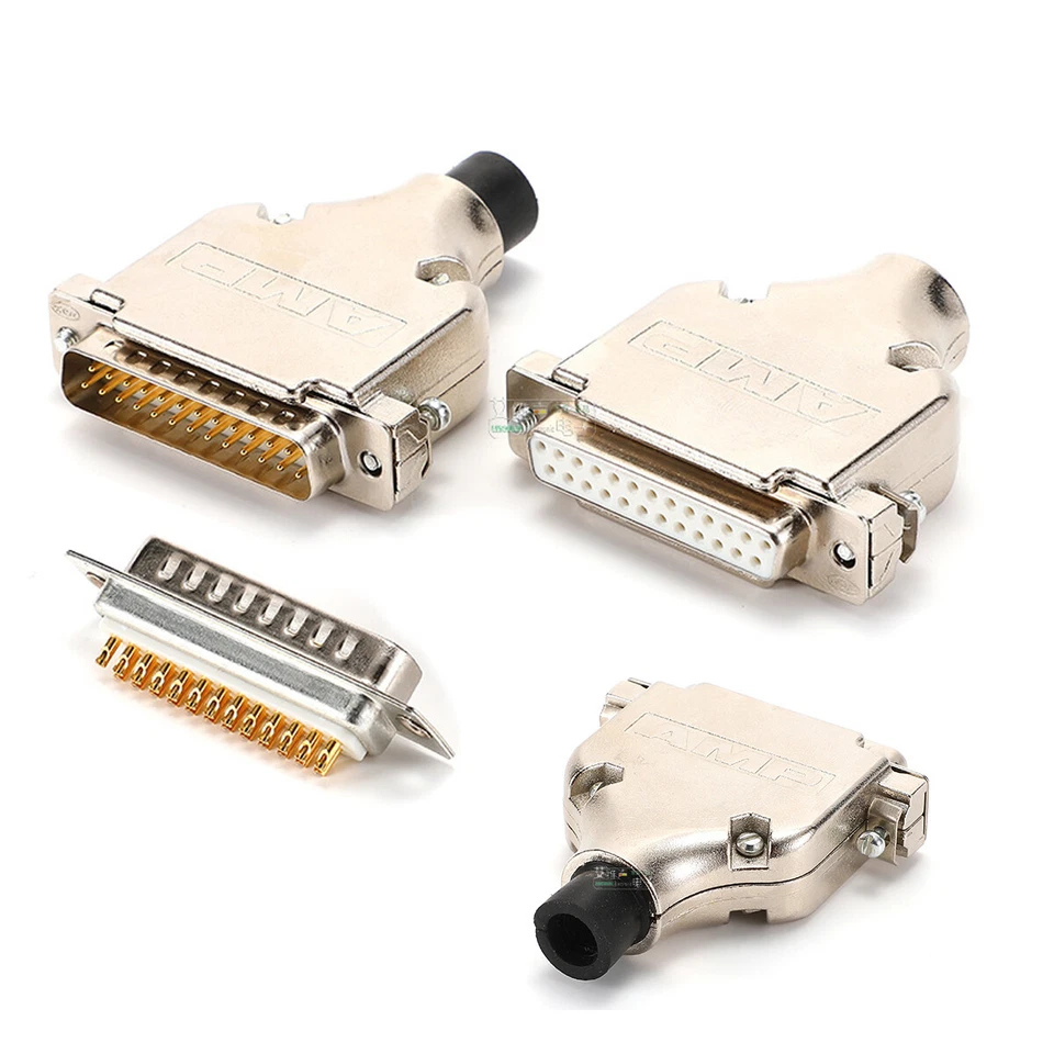 DB25 D-SUB 25-Pole Socket Plug Solder AMP Connector Changer Coupler Adapter Lot - Image 3 of 4