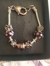 Multi Bead Multi Color Women's Charm Bracelet 8"