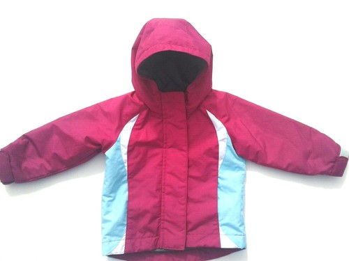 CIRCO Pink White Light Blue Hooded Light Coat Girls Size12M - Picture 5 of 5