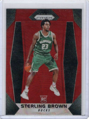 Sterling Brown 2017-18 Panini Prizm Ruby Wave Rookie RC #188 - Bucks