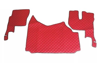 Red Eco Leather Mats Cover for Renault Gama T420 Manual Righthanddrive