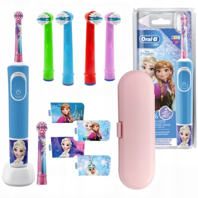 NEU Oral B Elektrische Zahnbürste Vitality 100 Kids Frozen Set mit Etui 4 Köpfe