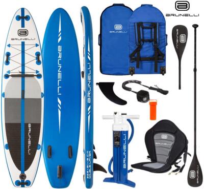 BRUNELLI 10.8 Premium SUP Board Stand Up Paddle mit Paddel Leash und Kajak Sitz 