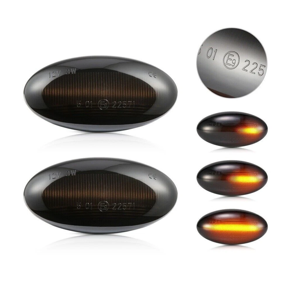 Dynamic Side Marker LED Turn Signal Indicator Blinker Lights For Peugeot 307 206 - Изображение 2 из 4