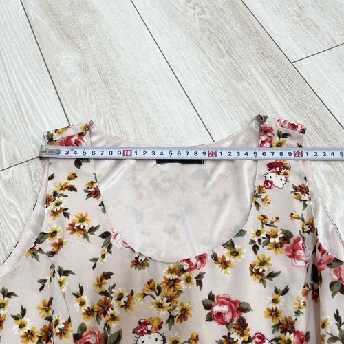 Sanrio Hello Kitty Floral Short Dress L (Approx. S) Pink Lolita Kawaii Jfashion - Picture 10 of 14