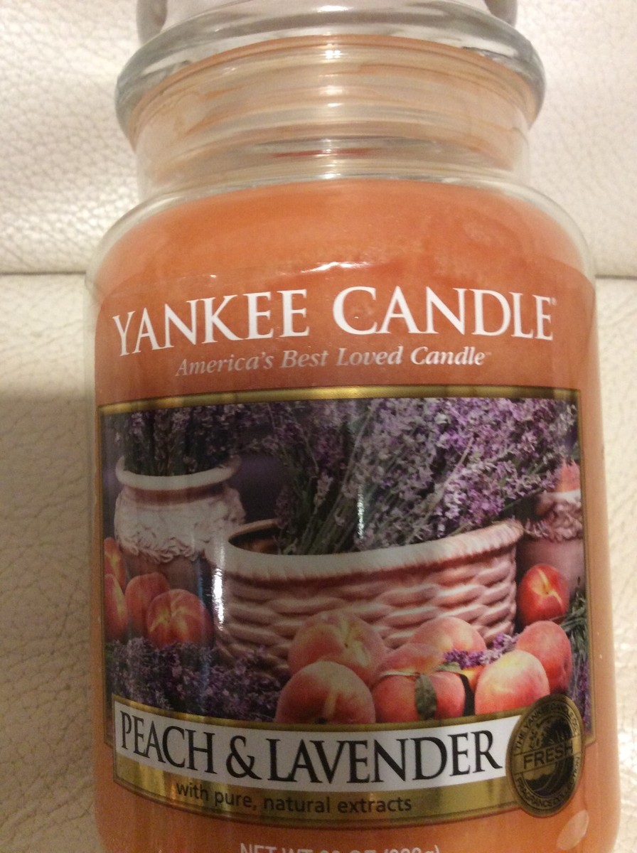 Yankee Candle Peach & Lavender Large Jar 22oz Orange Fast Ship | eBay