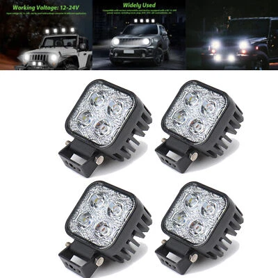 4er 12W LED Arbeitsscheinwerfer Offroad Scheinwerfer 12V 24V für SUV Bagger LKW