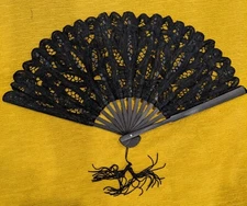 Battenburg Victorian Lace Fan  Reenactment or Wedding