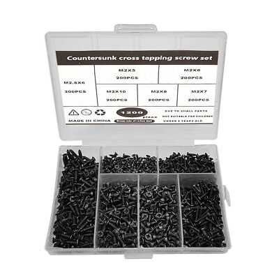 TAIANJI 1200 Stücke Kleine Schrauben Set m2 Schrauben Sortiment Kit 
