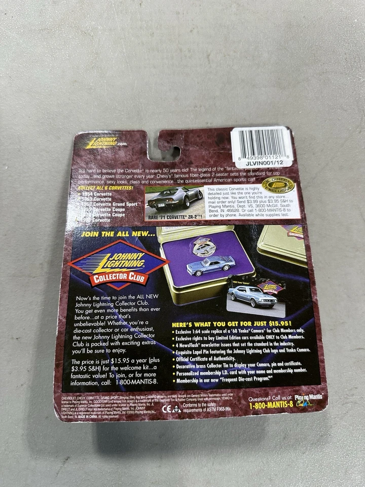 CORVETTE 1963 '63 CARGADORES PLATA Y CROMO 1/64 JOHNNY LIGHTNING CORVETTE D34 Foto 2 de 2