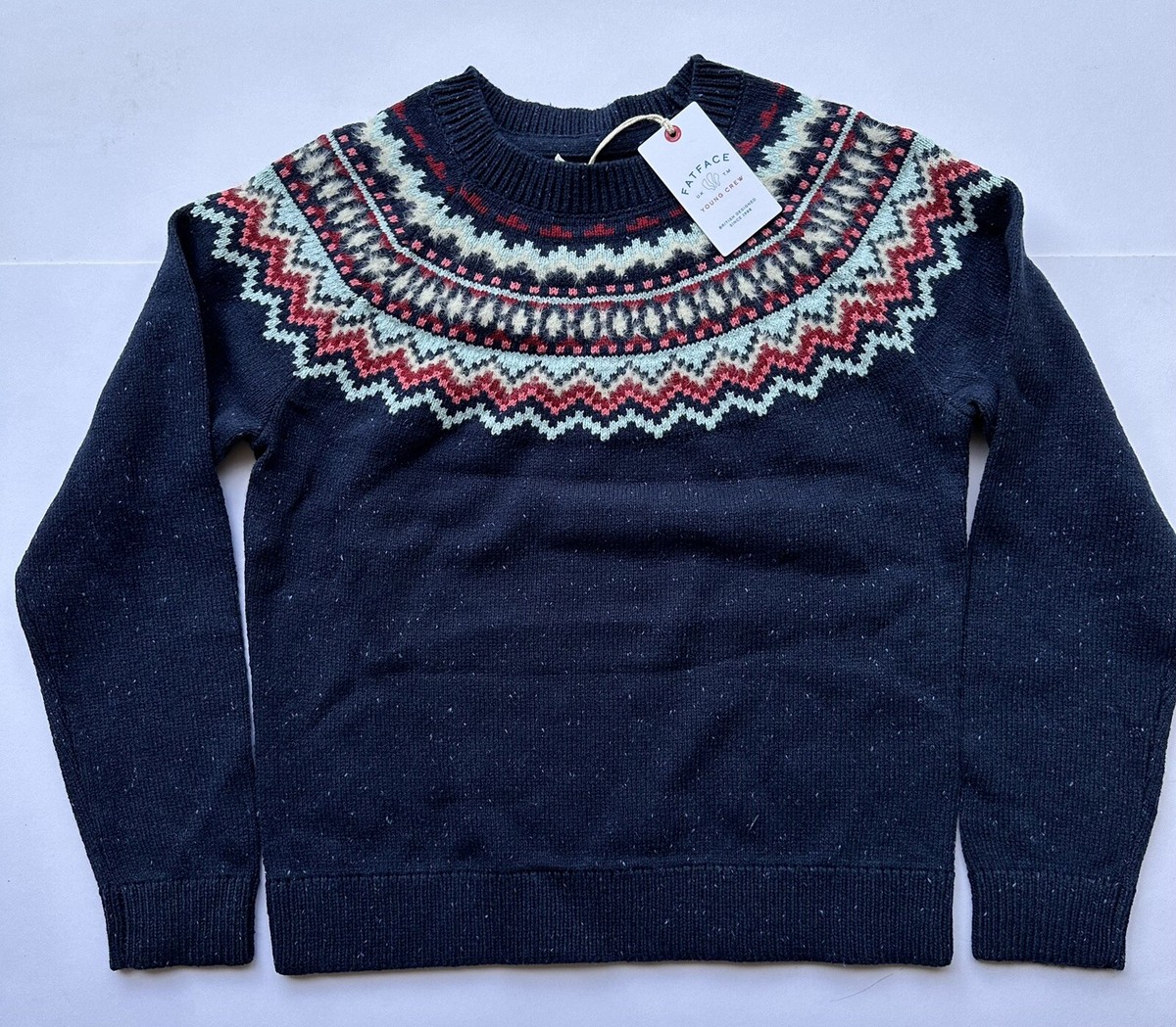 Fatface Girls Navy FairIsle Knit Jumper In Various Sizes *BNWT