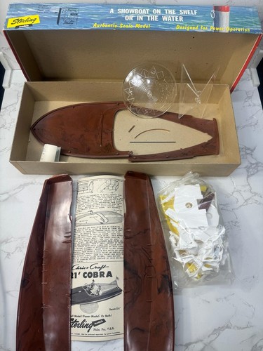 Vintage 1956 Sterling Models Chris Craft 21' Cobra Speed Boat Kit #B16-298 - 第 2/4 張圖片