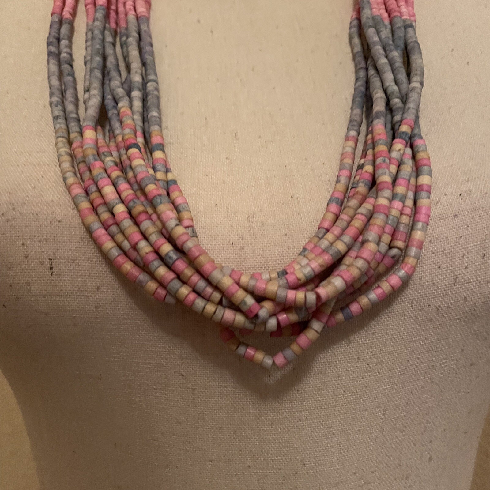 Multi Strand Beaded Statement Costume Necklace Pi… - image 4