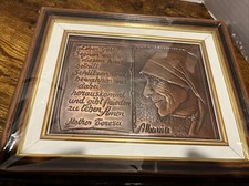 Antique Copper Brass Mother Teresa House Prayer Albania