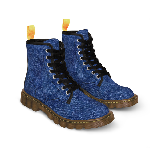 Ladies Blue Denim Effect Custom Made Designer Boots. UK Design and Supplier. - Picture 13 of 16