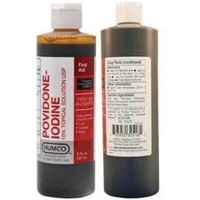 Humco Povidone Iodine 10% Topical Solution Antiseptic For Minor Cuts 16 Fl Oz