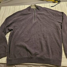 Tommy Bahama Jacket Mens Extra Large Purple Quarter-Zip Long Sleeve