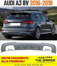 DIFFUSORE RS3 LOOK per Audi A3 8V SPORTBACK 2016-2019, (SOLO PER S-LINE) silver