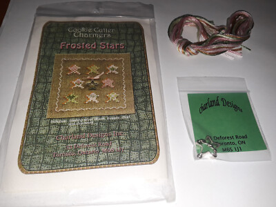 NEW VERY RARE COOKIE CUTTER CHARMERS ''FROSTED STARS'' S SILVER CHARM & THREADS