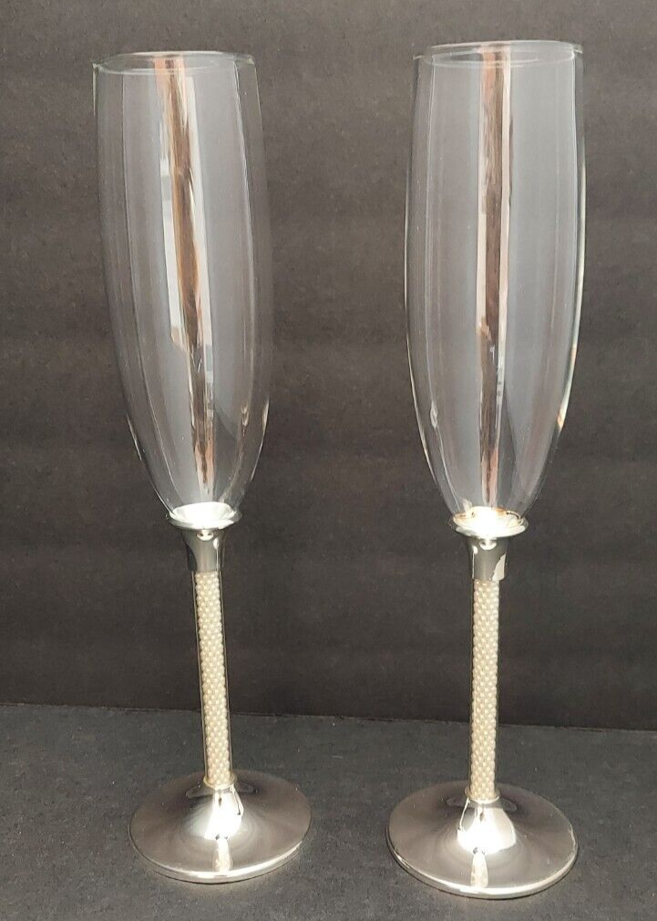 Lenox Jubilee Champagne Flutes set of 2 Pearl Toasting Glasses w/Box eBay