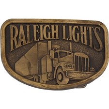 Raleigh Lights Truck Driver Trucker Semi Cigarette 80s NOS Vintage Belt Buckle