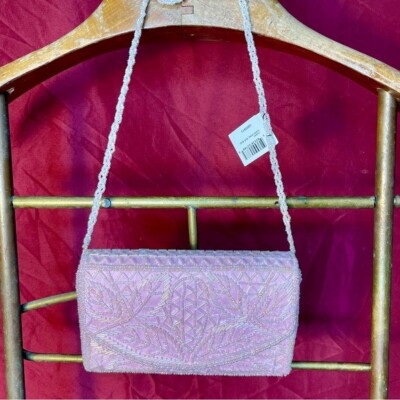 Bijoux Terner Elegant Pink Beaded Evening Bag