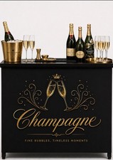 Portable Folding Mobile Bar Cart Commercial Event Wedding Cocktail Station Bar